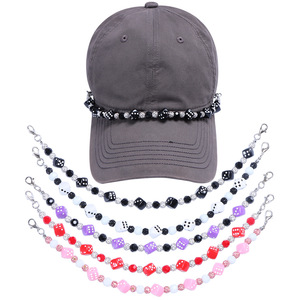 Chaîne de perles Yueli été 2026, motif Gypsophile, accessoire de chapeau, strass en cristal, perles faites à la main, chaîne unisexe décontractée style Hip Hop - Product Image 1