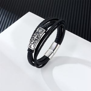 High Quality Wholesale 316L Stainless Steel Custom Fashion Jewelry Braided Premium Leather Bracelets <b>for</b> <b>Men</b> - Product Image 4