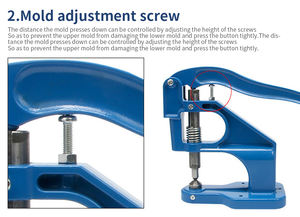 Nueva <span class=keywords><strong>Remachadora</strong></span> <span class=keywords><strong>Manual</strong></span> de Aluminio Versátil Auplex con 2 Moldes y Tamaño de 6-12 mm para Textiles, Accesorios y Restaurantes - Product Image 5