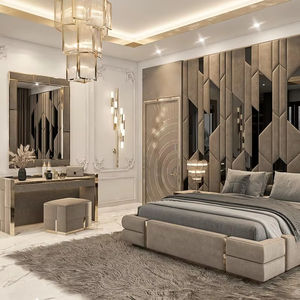 Furnistyle из нержавеющей стали Кожаная двойная Роскошная рамка для кровати «King-Size» высокая изголовье кровати с мягкой обивкой каркас для кровати «King-Size» - Product Image 2