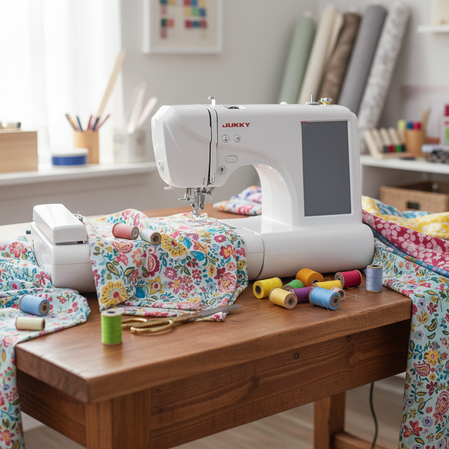 Home Computer Embroidery and Sewing Machine 45W Walking Foot Flat-Bed Lock Stitch Single Needle New 220V