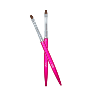 Pinceau à ongles en métal rouge rose 100% Kolinsky, logo personnalisé, pinceau acrylique pour extension d'ongles en salon - Product Image 2