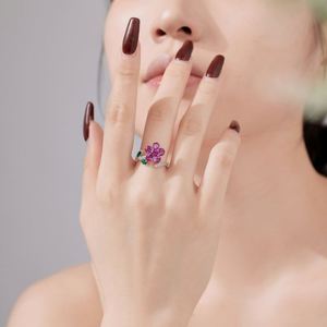 Dylam Personalized Stylish Design 925 Sterling Silver <b>Dainty</b> Leaf Flower Shape 5A Cubic Zirconia Daily Dress up Jewelry <b>Rings</b> - Product Image 6