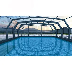 池铝alucasa预制铝玻璃房日光浴室游泳池日光浴室