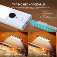 Lampu Kabinet Dapur Modern 7.8 Inci 30-LED dengan Sensor Gerak PIR dan Basis Magnetik untuk Pencahayaan di Bawah Meja