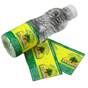 Étiquette de vente directe d'usine impression personnalisée chaleur pvc étiquette de manchon rétractable pour animaux de compagnie bouteille en plastique étiquette d'eau pour bouteille d'eau
