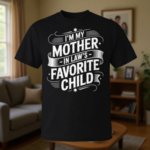 Camiseta con el mensaje: Soy el niño favorito de mi suegra, humor familiar - Product Image 3