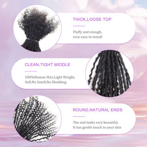 Fummi 10 pouces 0,4 cm <span class=keywords><strong>Dreads</strong></span> en cheveux humains naturels, sans perte de cheveux, extensions de dreadlocks douces en vrais cheveux humains - Product Image 6