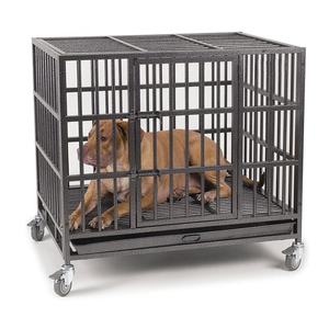 TYXD Cage pour chien en acier inoxydable à revêtement en poudre, grande cage anti-évasion, cage en métal moyenne pour animaux de compagnie avec roues - Product Image 4