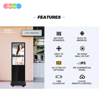Pantalla Publicitaria Digital REFFE, de Pie, para Uso en Interiores/Exteriores, Pantalla LCD con Ángulo de Visión de 178°, Reproductor Multimedia Multi-OS