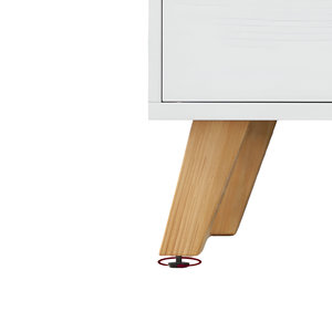 Mueble de TV con soporte de madera blanca de alta calidad personalizado para sala de estar 2 estantes y 2 gabinetes para muebles de hogar y hotel - Product Image 5