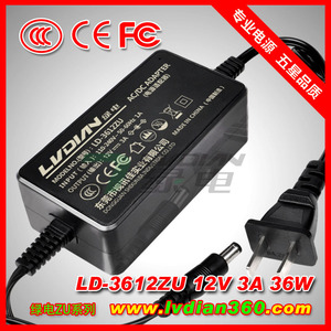 <b>12V</b> 3A Power <b>Adapter</b> 100-240V Input DC Output US Plug 1M Cable for LCD Monitors - Product Image 4