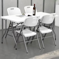 1,8m Blasgeformter Metallrahmen Minimalistisches Design Multifunktionaler Tragbarer Outdoor-Esstisch & Faltbarer Autotisch