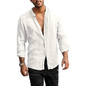 Nuova Camicia da <span class=keywords><strong>Uomo</strong></span> Besign in Cotone e <span class=keywords><strong>Lino</strong></span>, Camicia Casual a Maniche Lunghe in <span class=keywords><strong>Lino</strong></span>, Camicia Elegante da <span class=keywords><strong>Uomo</strong></span> - Product Image 4