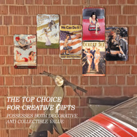 Dekorasi Dinding Custom Vintage Fighter Beauty Metal Plate Ukuran Kecil Moq Pesawat Retro untuk Garasi Man Cave Tin Signs Poster Logam