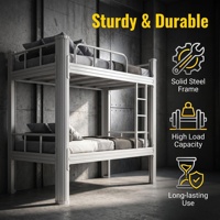 Lit superposé moderne réglable Headtree, double sur double, avec barrière de sécurité, pour dortoir scolaire et petit appartement, garantie de 3 ans