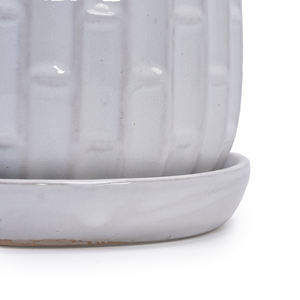 Juego de 2 Macetas de Cerámica Mdj, Redondas, con Orificio de Drenaje, para Interiores y Exteriores, Hogar y Jardín, Estilo Moderno, Acabado Esmaltado - Product Image 6