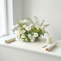 Bouquet de fleurs artificielles en soie bleues, réaliste et fait main, idéal pour les mariages, la fête des mères et Noël