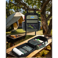 Sac à dos organisateur de cuisine de camping avec porte-serviettes en papier, sac de rangement pour ustensiles de camping suspendu avec plusieurs poches, sac de pique-nique
