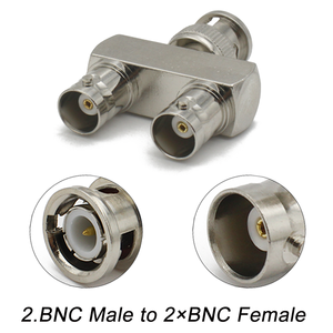 <strong>BNC</strong> Male to DUAL <strong>BNC</strong> Female <strong>Adapter</strong> Q9 Female 3 Way Audio Splitter Tee Type RF Coax <strong>Connector</strong> <strong>BNC</strong>-JKK - Product Image 4