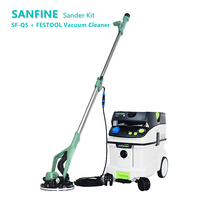 Ponceuse électrique sans balais pour cloisons sèches avec accessoire pour aspirateur Ponceuse murale sans poussière avec télécommande pour dépoussiérage automatique
