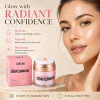 Crème à l'acide hyaluronique OEM ODM pour le visage, crème hydratante illuminante et éclaircissante pour le visage, avec logo personnalisé