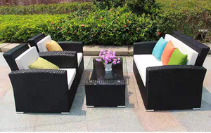 आउटडोर रतन गार्डन फर्नीचर स्टील केडी रतन/विकर सोफे सेट - Product Image 2