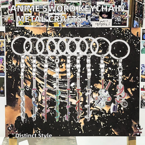Portachiavi in Metallo all'Ingrosso, Portachiavi in Lega a Tema Anime, Simbolo Demoniaco, Spada, <span class=keywords><strong>Figura</strong></span> per Souvenir di Demon Slayer, Smaltato - Product Image 2