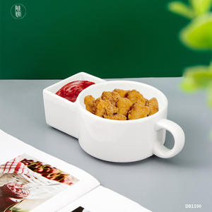 Tasse à thé créative en céramique avec compartiment latéral pour biscuits, résistante à la chaleur, passe au micro-ondes, en porcelaine blanche, pour le petit-déjeuner - Product Image 5