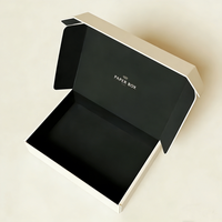 Boîte cadeau rigide de luxe personnalisée avec intérieur noir, emballage en papier recyclable pour cosmétiques, bijoux, bougies, cadeaux haut de gamme