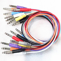 Câble d'instrument en nylon tressé 6.35mm TRS mâle à 6.35mm TRS mâle Câble audio TRS 1/4 pouces-Accessoires de guitare