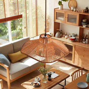 Fuji Wabi Sabi Chandelier Led <b>Light</b> Source Chocolate Color Indoor Use For Home <b>Dining</b> Room Living Room Zen Style Pendant Lamp - Product Image 4