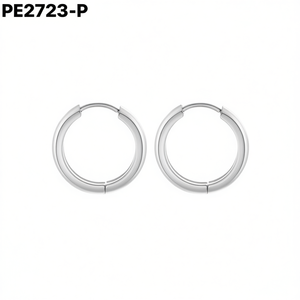 Amy Amy <b>Hoop</b> Earrings Stainless Steel <b>Silver</b> Plated 3x8mm Women's Classic Fashion Jewelry Gift - Product Image 3