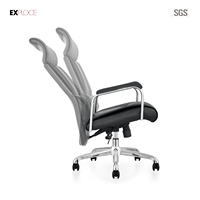 Chaise de bureau exécutive moderne en cuir noir multifonctionnelle ergonomique pour ordinateur