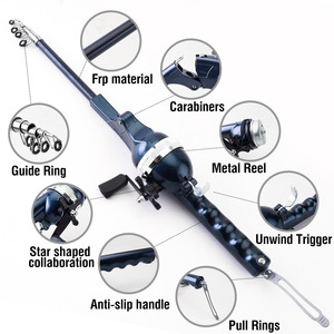 Canne à pêche de poche portable, design télescopique pliable, équipement de pêche ultra-compact pour les voyages/la randonnée/le camping - Product Image 6