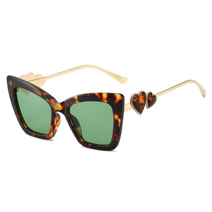 Lunettes de soleil œil de chat à monture complète en métal avec logo personnalisé, protection UV400, style unisexe, collection 2025 - Product Image 1