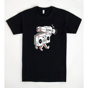 T-shirt Radio Funkalicious Nera con grafica di design, abbigliamento casual unisex - Product Image 1