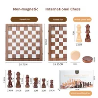 Pile de haute qualité deux-en-un jeu d'échecs international magnétique coin arrondi en bois éducatif compétitif transfrontalier