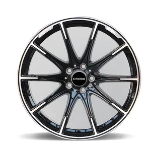 Factory Cheaper Price 17 18 inch Car wheels Matte/HYPER BLACK jante 5X114.3 Muti-Spoke Alloy Car Rims