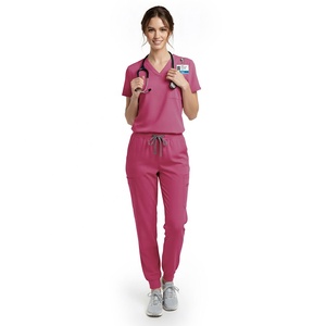 Conjunto de Uniforme Médico Moderno Unisex en Oferta, Traje de Enfermera con Manga Corta y Cuello en V, Tela Twill para <span class=keywords><strong>Personal</strong></span> Hospitalario - Product Image 2