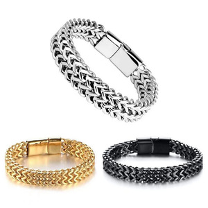 Stainless Steel Double Layer Chain <b>Mens</b> Bracelets <b>Bangles</b> Fashion Braided Bracelet <b>Bangle</b> <b>Men</b> Hip Hop Party Rock Jewelry - Product Image 6