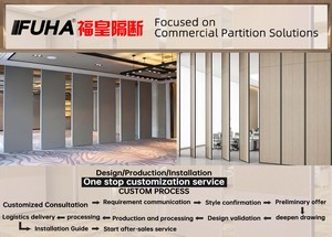 Modern Acoustic Folding <strong>Partition</strong> <strong>Wall</strong> Removable <strong>MDF</strong> Sliding <strong>Wall</strong> Panels for Office Gym Melamine Material for School Villa - Product Image 2