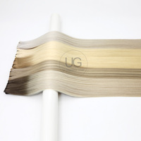 U Glamour Hair Cheveux russes blonds invisibles, couleur balayage, cuticules intactes et alignées, trame Genius