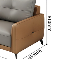 Moderner Leder-Bürosessel Einzelsitzer Lounge-Sessel Braun und Grau für Gewerbliche Büro-Empfangsbereiche