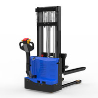 Diskon besar-besaran baru 1.5 ton baterai asam timbal 3 m pengangkat tinggi platform stacker listrik untuk bengkel