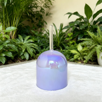 Bol chantant en cristal avec poignée lavande irisée, pureté 99,99 %, 440 Hz/432 Hz, notes CDEFGAB, pour équilibrage des chakras, bain sonore et yoga
