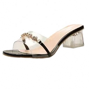 Nouvelles sandales compensées légères style féerique printemps-été 2025 avec perles brodées et talon transparent orné de cristaux - Product Image 5