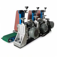 Machine de ponçage à bande large à trois têtes pour le brossage, l'ébavurage et le polissage des plaques en acier inoxydable et en aluminium