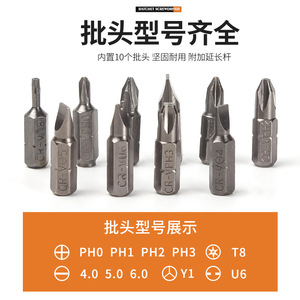 11 In 1 Ratcheting <b>Screwdriver</b> Set With Interchangeable Bits Cross Phillips Head Matte Finish Anti Slip Handle Diy Tools - Product Image 4