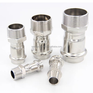 V Press V Adaptor ganda pria, Adaptor Couping lurus pria SS304 baja karbon tekan ganda - Product Image 4